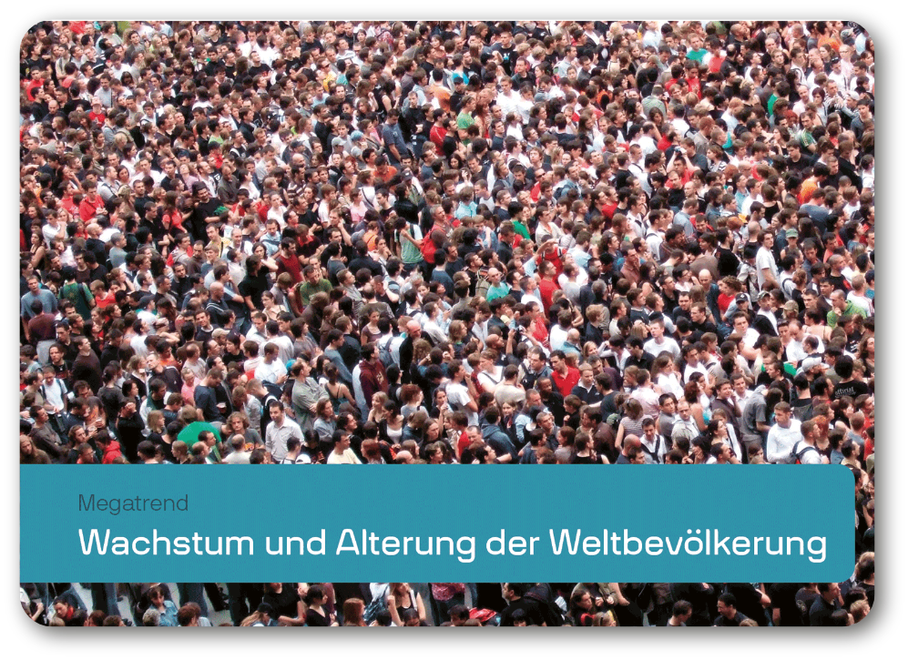 Die Vorderseite einer Karte mit einer Menschenmenge